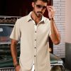 Mens Short Sleeve Button Down Shirts Casual Stylish Wrinkle-Free Untuckit Dress Shirt