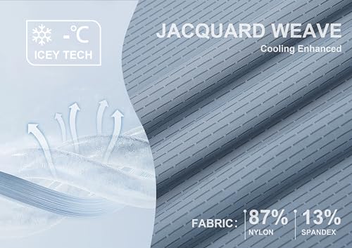 Jacquard Golf Shirts for Men Moisture Wicking Short Sleeve Performance Dry Fit Active Mens Polo Shirts
