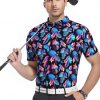 410rtYSXKFL.jpg Golf Shirts for Men Super Stretch Jacquard Dry Fit Golf Polo Moisture Wicking Short Sleeve Polo Shirts for Men