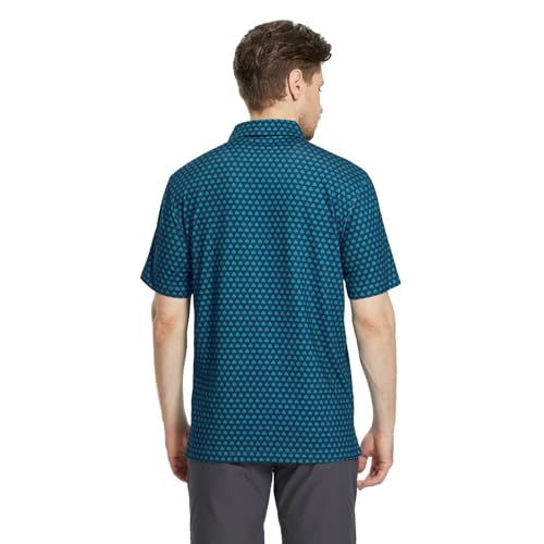 Mens Golf Shirt Short Sleeve Dry Fit Print Moisture Wicking Performance Patterns Collared Polo Shirt