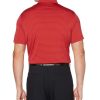 Stretch Short Sleeve Feeder Stripe Golf Polo, Moisture-Wicking Performance Shirts for Men
