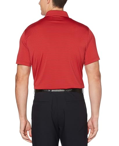 Stretch Short Sleeve Feeder Stripe Golf Polo, Moisture-Wicking Performance Shirts for Men