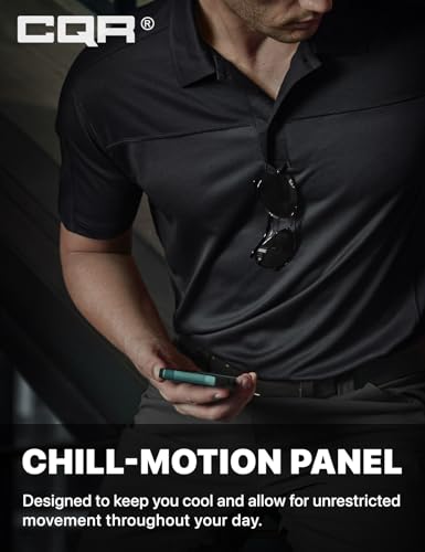 Men's Polo Shirts, Tactical Short Sleeve Golf Performance Shirts, Lightweight Dry Fit UPF 50+ Pique