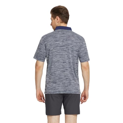 Golf Shirts for Men Dry Fit Short Sleeve Casual Performance Moisture Wicking Heather Pique Collared Polo Shirts