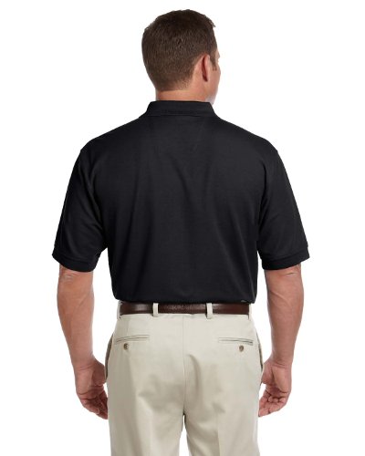 Men's Pima Piqué Short-Sleeve Polo L BLACK