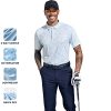 Golf Shirts for Men Dry Fit Performance Short Sleeve Print Moisture Wicking Polo Shirt