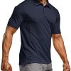 Men's Polo Shirts, Tactical Short Sleeve Golf Performance Shirts, Lightweight Dry Fit UPF 50+ Pique
