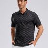 Men's Golf Shirt Short Sleeve Dry Fit Polo Moisture Wicking Print Collared Golf Shirts for Men Casual Lightweight