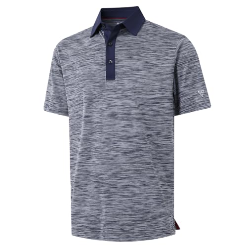 Golf Shirts for Men Dry Fit Short Sleeve Casual Performance Moisture Wicking Heather Pique Collared Polo Shirts
