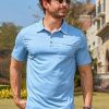 Mens Casual Polo Shirts Classic Short Sleeve Basic Golf Button Shirt with Pocket