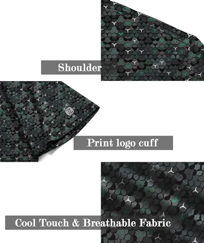 Men's Golf Shirts Short Sleeve Moisture Wicking Performance Print Patterns Casual Collared Golf Polo Shirt for Men