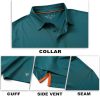 Golf Shirts for Men Dry fit Sports Jacquard Lightweight Performance Texture Short Sleeve Collared Polo Shirts