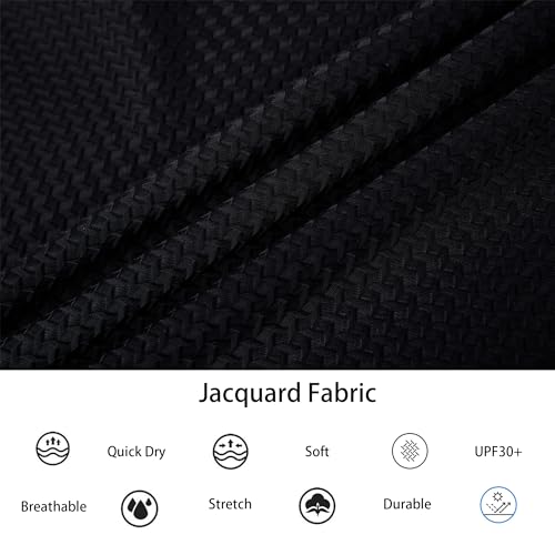 Mens Bubble Jacquard Polo Shirt Super Stretch Short Sleeve Polo Shirts for Men
