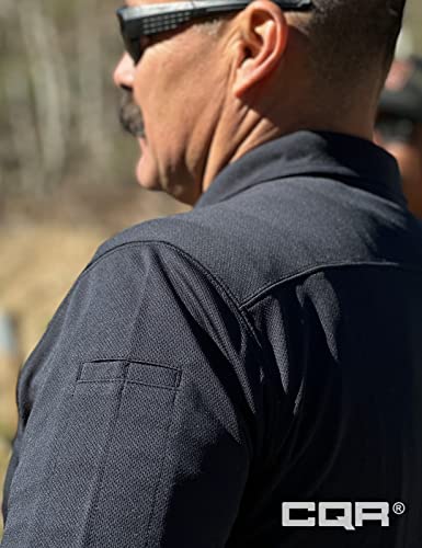 Men's Polo Shirts, Tactical Short Sleeve Golf Performance Shirts, Lightweight Dry Fit UPF 50+ Pique