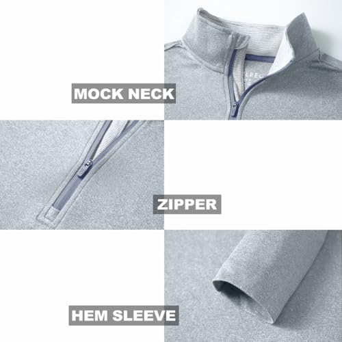 M MAELREG Quarter Zip Golf Pullover Men Dry Fit Long Sleeve Performance Wicking Mock Neck 1/4 Zip Pullover Mens Sweatshirt