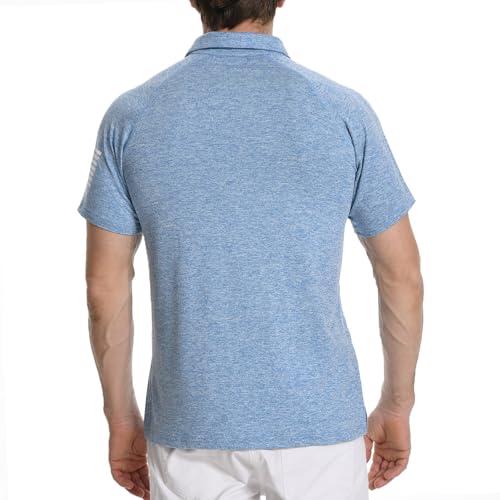 Mens Golf Shirt Moisture Wicking Quick-Dry Short Sleeve Casual Patriotic Polo Shirts for Men