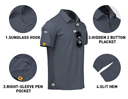 Polo Shirts for Men 4 Pack Short Sleeve Cool Dri Collared Tennis Golf Shirts