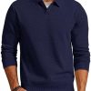 Mens Sweater Long Sleeve V Neck Pullover Sweater Knitted Textured Sweater
