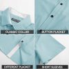 Mens Short Sleeve Button Down Shirts Casual Stylish Wrinkle-Free Untuckit Dress Shirt