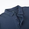 Mens Bubble Jacquard Polo Shirt Super Stretch Short Sleeve Polo Shirts for Men
