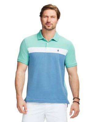 Men's Advantage Performance Short Sleeve Stripe Polo Shirt