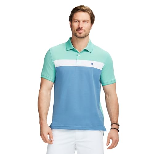Men's Advantage Performance Short Sleeve Stripe Polo Shirt