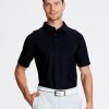 Mens Bubble Jacquard Polo Shirt Super Stretch Short Sleeve Polo Shirts for Men