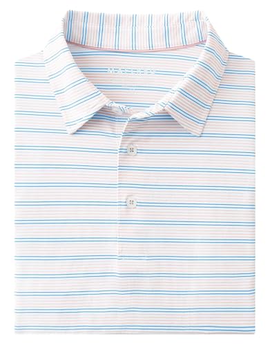 Mens Golf Shirts Short Sleeve Dry Fit Moisture Wicking Lightweight Sports Striped Polo T Shirts for Men