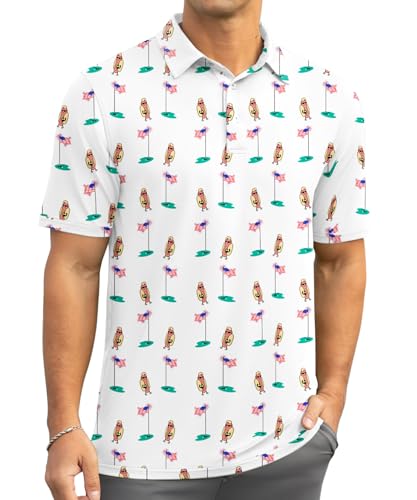 Men's Golf Polo Shirts Short Sleeve Performance Dry Fit Polo Shirt Moisture Wicking Casual Golf Shirts