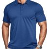 Men's Short Sleeve Polo Golf Shirts 3-Button Moisture Wicking Athletic T-Shirts Casual Collared Shirt