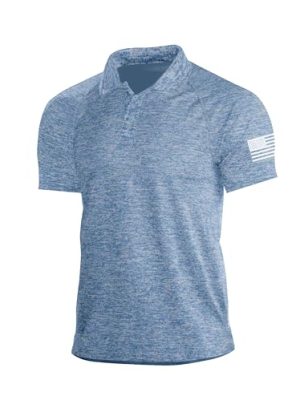 Mens Golf Shirt Moisture Wicking Quick-Dry Short Sleeve Casual Patriotic Polo Shirts for Men