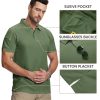 Mens 2 Pack Polo Shirts Short Sleeve Performance Sports Golf Shirt for Men Tactical Shirt
