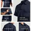 Men's Polo Shirts, Tactical Short Sleeve Golf Performance Shirts, Lightweight Dry Fit UPF 50+ Pique