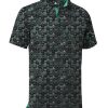 Men's Golf Shirts Short Sleeve Moisture Wicking Performance Print Patterns Casual Collared Golf Polo Shirt for Men