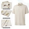 Golf Shirts for Men Short Sleeve Heather Jacquard Textured Stretch Moisture Wicking Performance Mens Polo Shirts