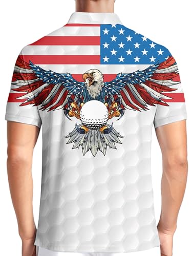 Funny Golf Shirts for Men Crazy Printed Pattern Colorful Wild Novelty Performance Moisture Wicking Mens Polo Shirt