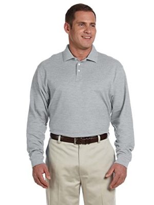 Fine Pima Pique Long Sleeve Polo by