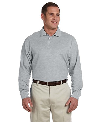 Fine Pima Pique Long Sleeve Polo by