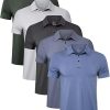 TELALEO 4/5 Pack Mens Polo Shirts Quick Dry Short Sleeve Golf T Shirt Performance Moisture Wicking Casual Workout