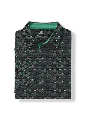 Men's Golf Shirts Short Sleeve Moisture Wicking Performance Print Patterns Casual Collared Golf Polo Shirt for Men