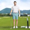 M MAELREG Golf Shorts Casual Quick Dry Lightweight Soft Flat Front Sports Business Pocket 9 inch Inseam Polo Shorts for Men