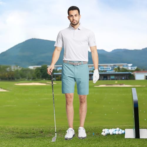 M MAELREG Golf Shorts Casual Quick Dry Lightweight Soft Flat Front Sports Business Pocket 9 inch Inseam Polo Shorts for Men