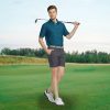 Mens Golf Shirt Short Sleeve Dry Fit Print Moisture Wicking Performance Patterns Collared Polo Shirt