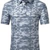 Men's Camo Polo Golf Shirt Hiking Dry Fit Short Sleeve T-Shirts Pique Collared Polo Jersey