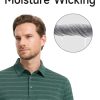 Polo Shirts for Men Dry Fit Performance Heather Stripe Golf Polo Moisture Wicking Lightweight Breathable Golf Shirts