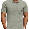 Polo Shirts for Men Short Sleeve Casual Knit Waffle Texture Polo Golf Shirt