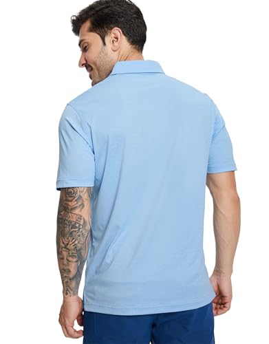 Golf Shirts for Men Dry Fit Moisture Wicking Performance Casual Jacquard Mens Polo Shirts Short Sleeve