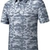 Men's Camo Polo Golf Shirt Hiking Dry Fit Short Sleeve T-Shirts Pique Collared Polo Jersey