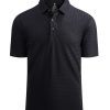 Mens Bubble Jacquard Polo Shirt Super Stretch Short Sleeve Polo Shirts for Men