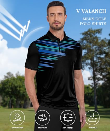 41gdAdSWbOL.jpg Mens Polo Shirts Short Sleeve Moisture Wicking Golf Tennis Polo Casual Shirts